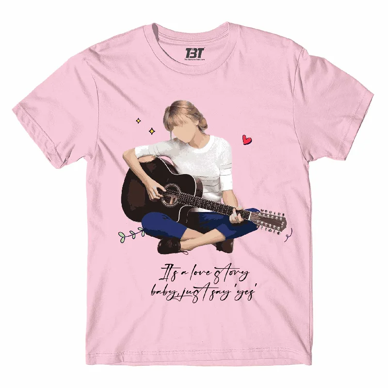 maroon slim fit t-shirts sleek -Taylor Swift T shirt - Love Story