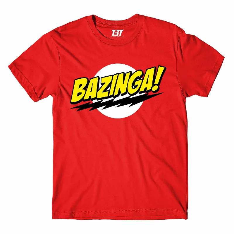 striped coral t-shirts preppy -The Big Bang Theory T shirt - Bazinga