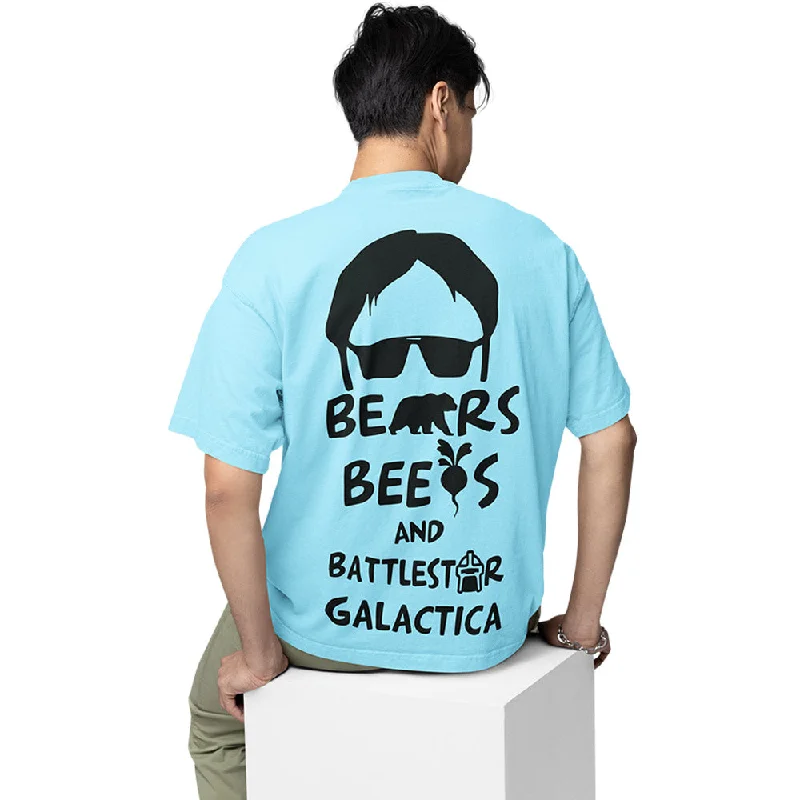 retro logo t-shirts nostalgic -The Office Oversized T shirt - Bears Beets & Battlestar Galactica