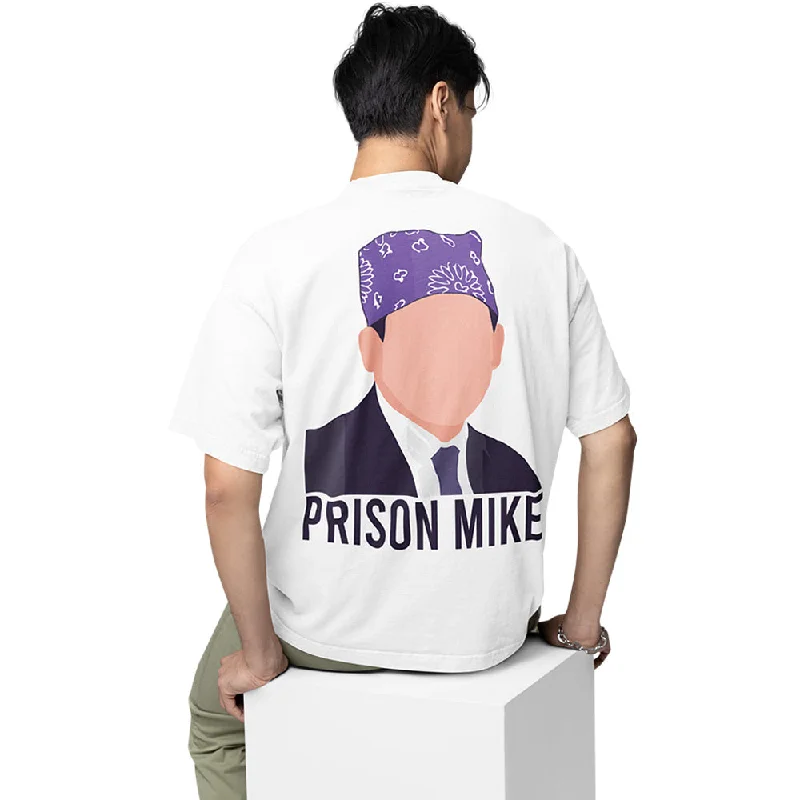 vintage travel t-shirts cool -The Office Oversized T shirt - Prison Mike