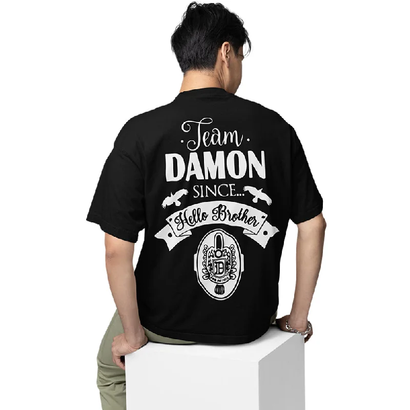 neon orange t-shirts standout -The Vampire Diaries Oversized T shirt - Team Damon