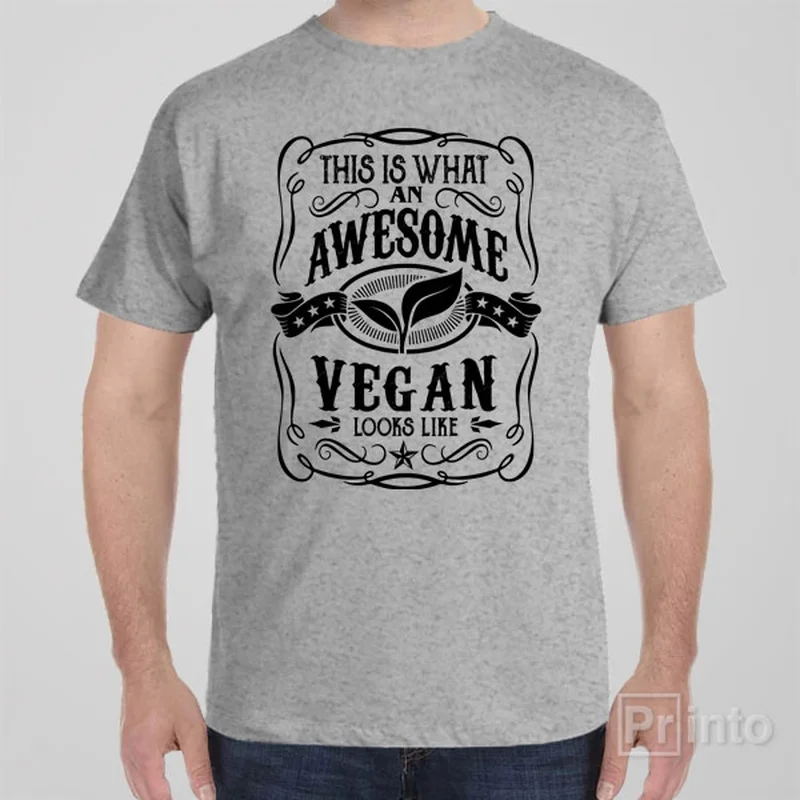 custom art t-shirts creative -This is what an awesome vegan looks like - T-shirt