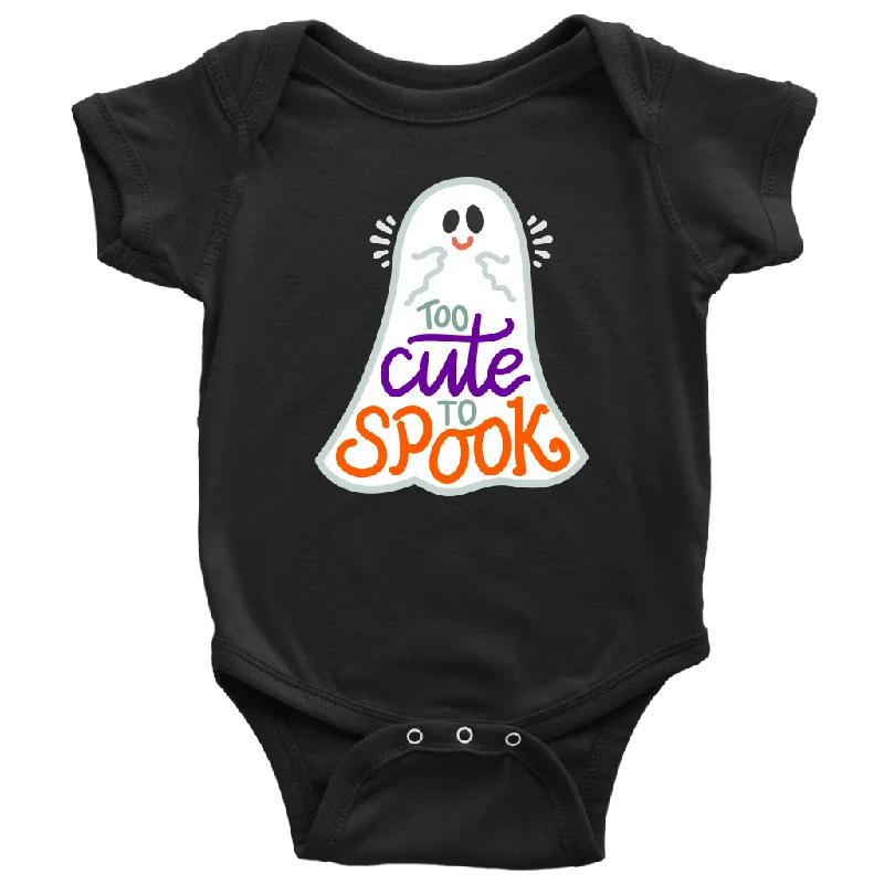 maroon graphic t-shirts bold -Too CUTE to SPOOK Halloween Baby Snap Bodysuit