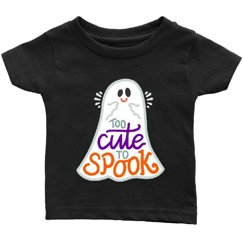 navy crew neck t-shirts basic -Too CUTE to SPOOK Halloween Infant T-Shirt