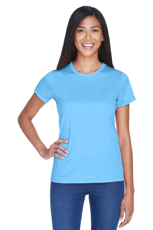 aqua long sleeve t-shirts vibrant -UltraClub Womens Cool & Dry Performance Moisture Wicking Short Sleeve Crewneck T-Shirt - Columbia Blue