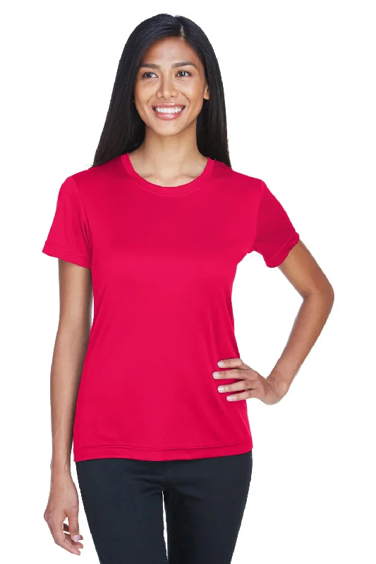 lilac slim fit t-shirts stylish -UltraClub Womens Cool & Dry Performance Moisture Wicking Short Sleeve Crewneck T-Shirt - Red