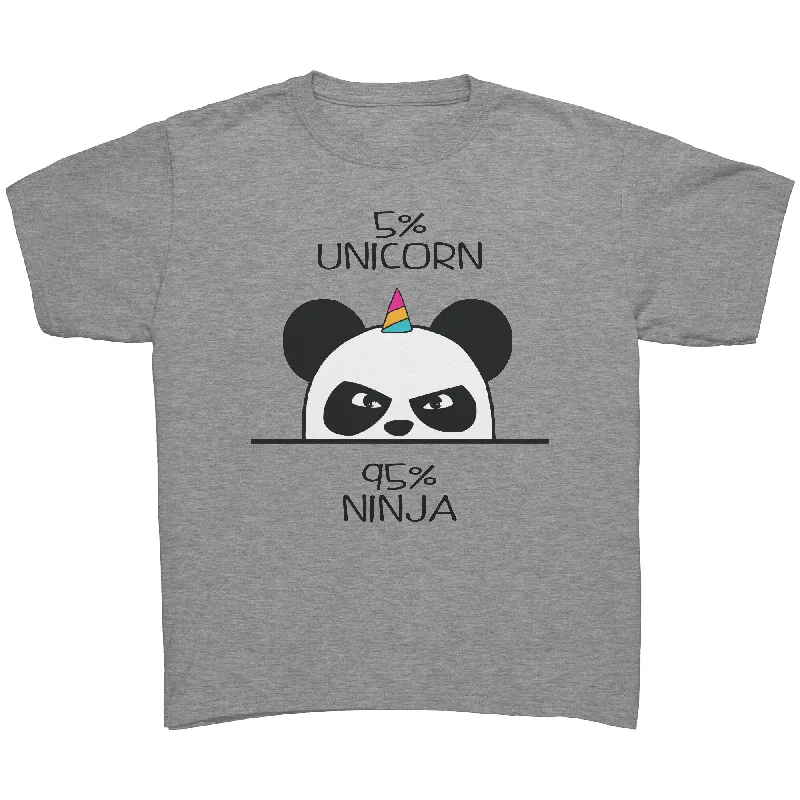 tie-dye blue t-shirts artsy -UNICORN NINJA PANDA Youth/Child/Kids T-Shirt