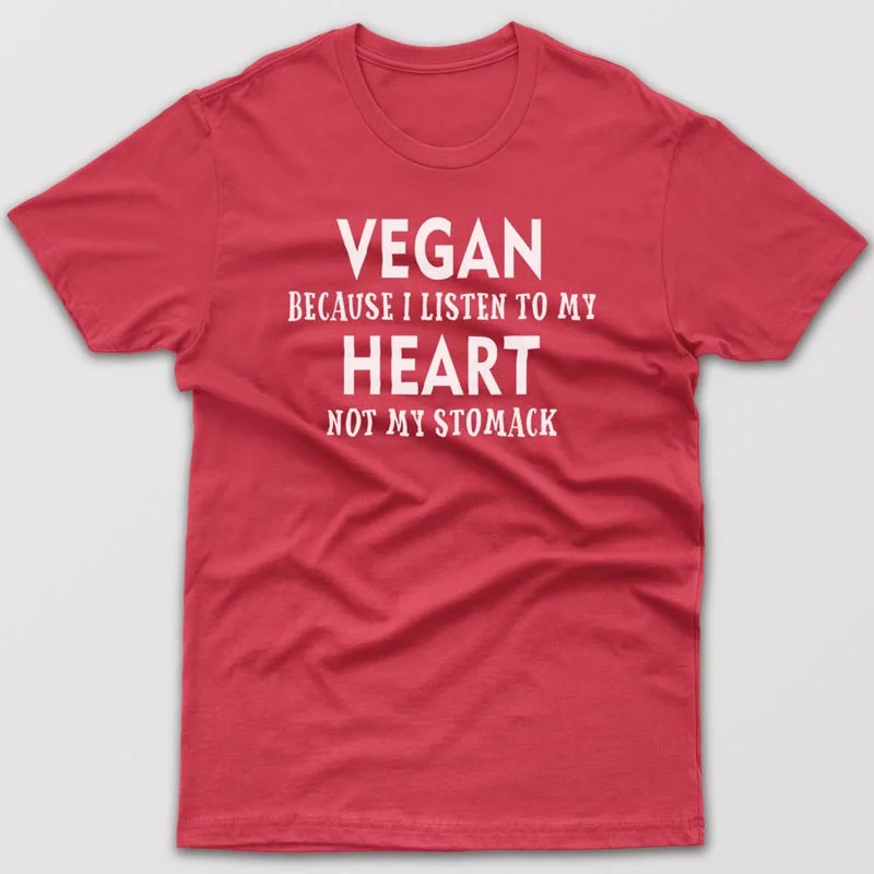 soft beige t-shirts stylish -Vegan because I listen to my heart - T-shirt