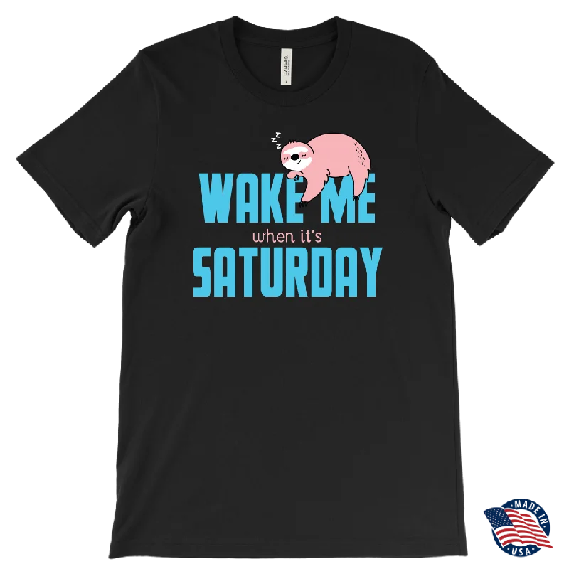 vintage car t-shirts retro -Wake Me When it's Saturday Sloth T-Shirt, Men's, Women's, Childrens