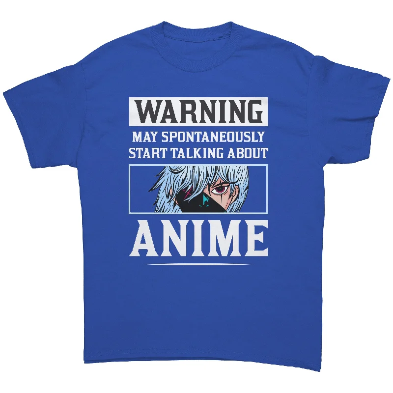 maroon graphic t-shirts bold -Warning I May Spontaneously Start Talking About Anime Unisex T-Shirt