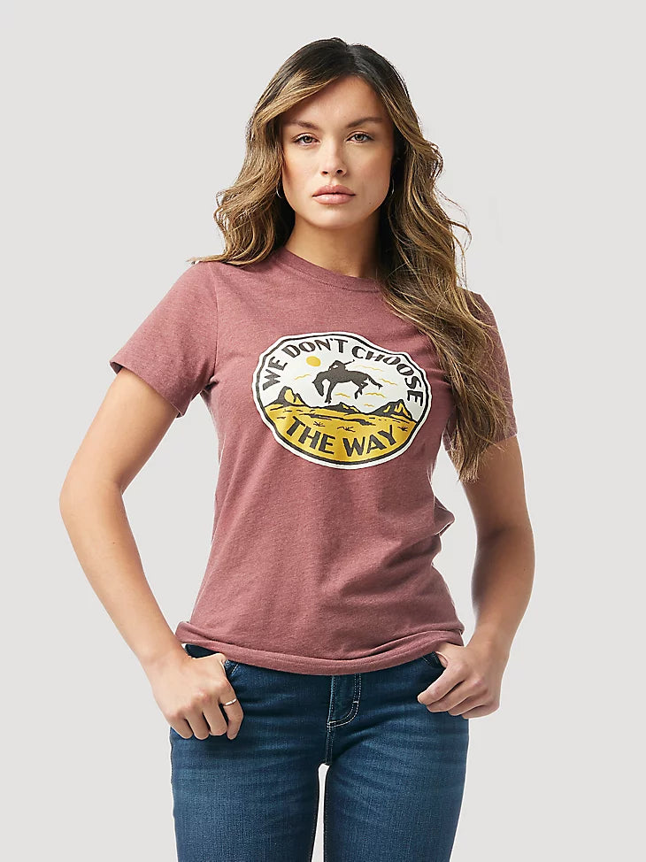 striped nautical t-shirts preppy -WRANGLER X YELLOWSTONE WOMEN'S "WE DON'T CHOOSE THE WAY" TEE