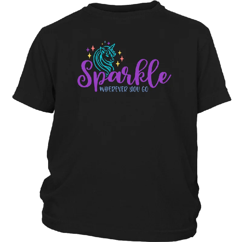 custom quote t-shirts personal -Unicorn T-Shirt SPARKLE Wherever You Go Youth Child Size