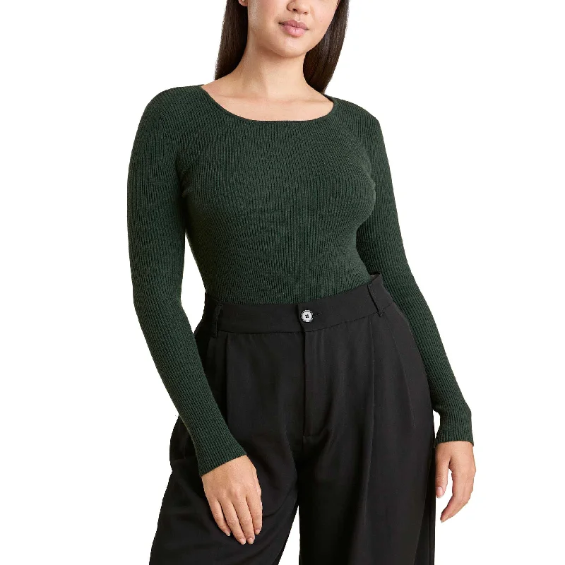 pullover sweater soft fit -Crewneck Sweater Bodysuit | Evergreen