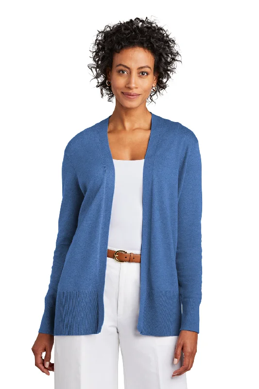 cardigan stylish layers -Brooks Brothers Womens Long Sleeve Cardigan Sweater - Heather Charter Blue