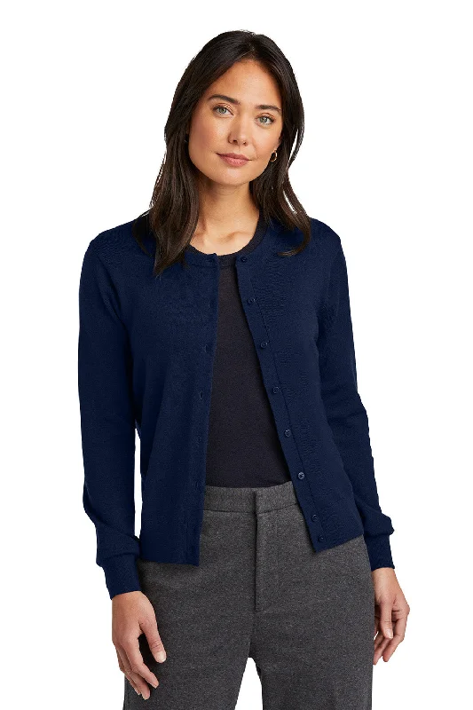 cardigan slim fit -Brooks Brothers Womens Merino Long Sleeve Button Front Cardigan Sweater - Navy Blue Blazer - COMING SOON