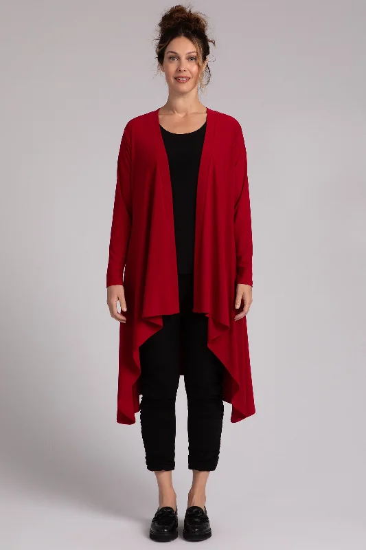 cardigan autumn layering -Flutter Duster Cardigan | Red