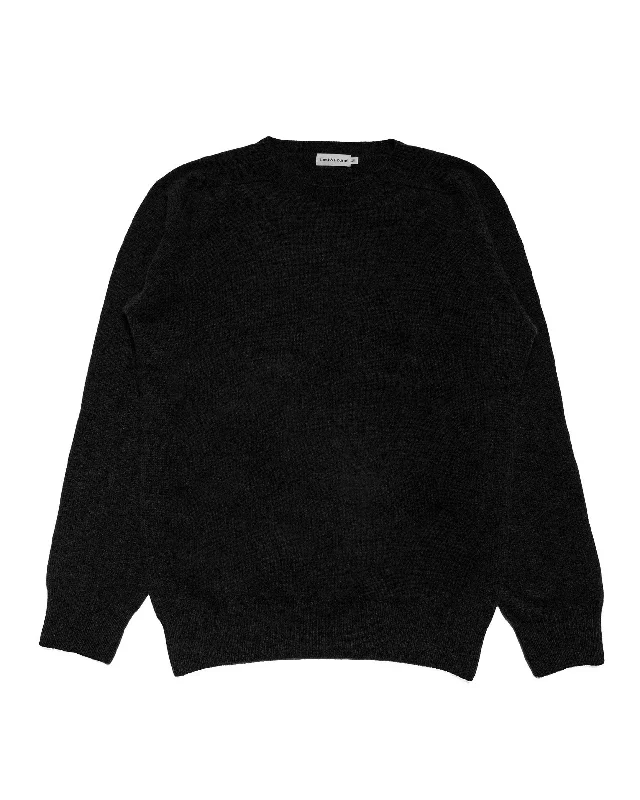 pullover sweater loose grey -Lost & Found Wool Cashmere Sweater Italian Black