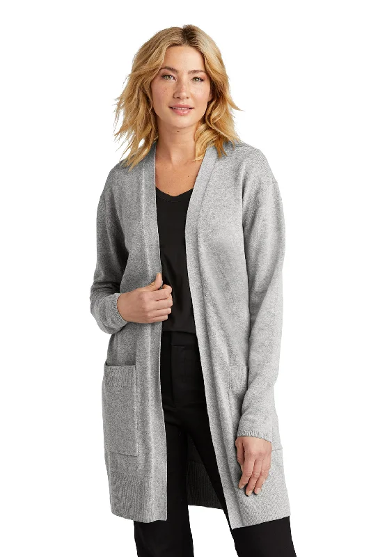 cardigan unique pattern -Mercer+Mettle Womens Open Front Cardigan Sweater - Heather Gusty Grey