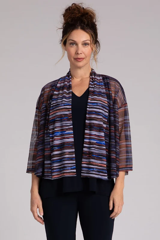 cardigan soft layers -Mesh Mezza Luna Cardigan | Elemental Stripes