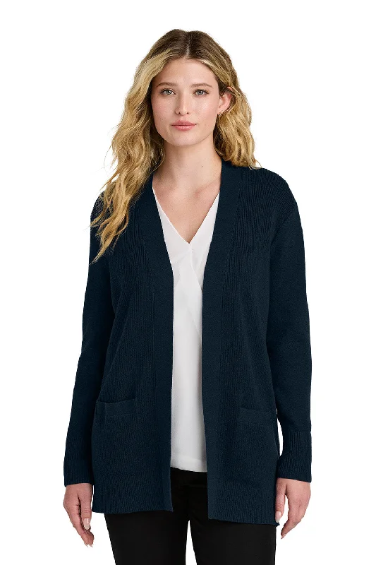 cardigan bold olive -Port Authority Womens Easy Care Open Front Long Sleeve Cardigan Sweater w/ Pockets - River Navy Blue - COMING SOON