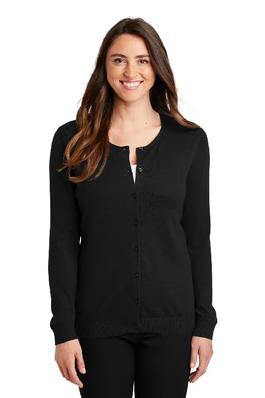 cardigan casual green -Port Authority Womens Long Sleeve Cardigan Sweater - Black