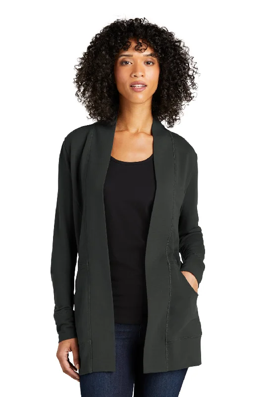 cardigan elegant pink -Port Authority Womens Microterry Snag Resistant Long Sleeve Cardigan Sweater - Charcoal Grey