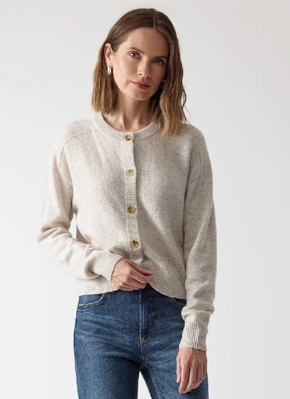 cardigan casual beige -Saddle Shoulder Cardigan