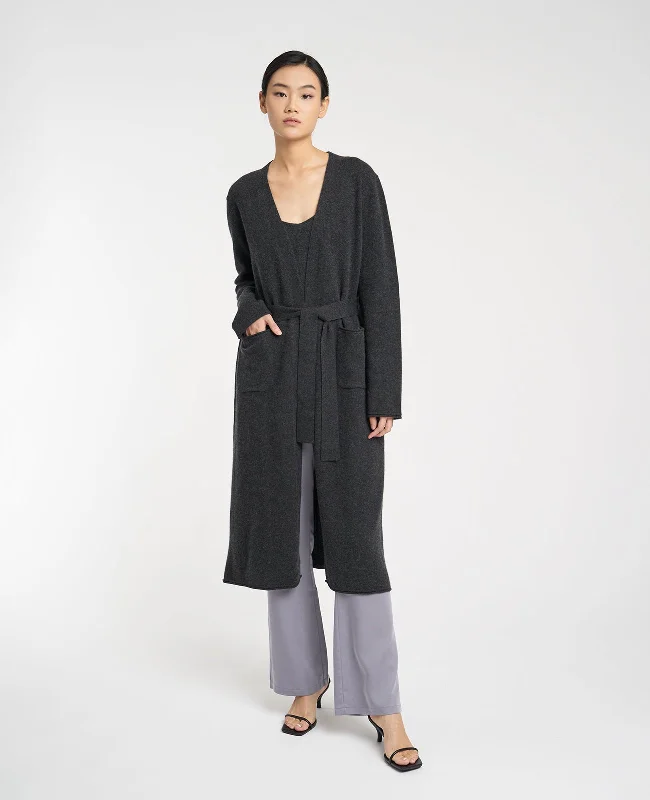 cardigan minimalist style -Cashmere Maxi Cardigan