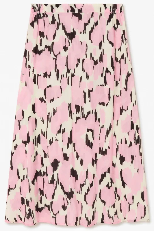 khaki leather skirts bold -Abstract Skirt In 7157 Pink