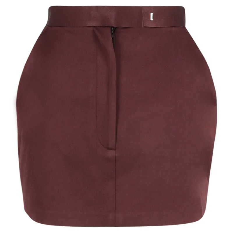 taupe midi skirts sleek -Alex Perry Elle Satin-Crepe Mini Skirt in Red Triacetate