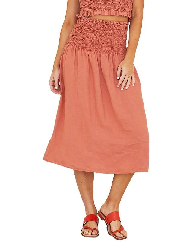 khaki chiffon skirts sleek -Bella Dahl Smocked Midi Skirt