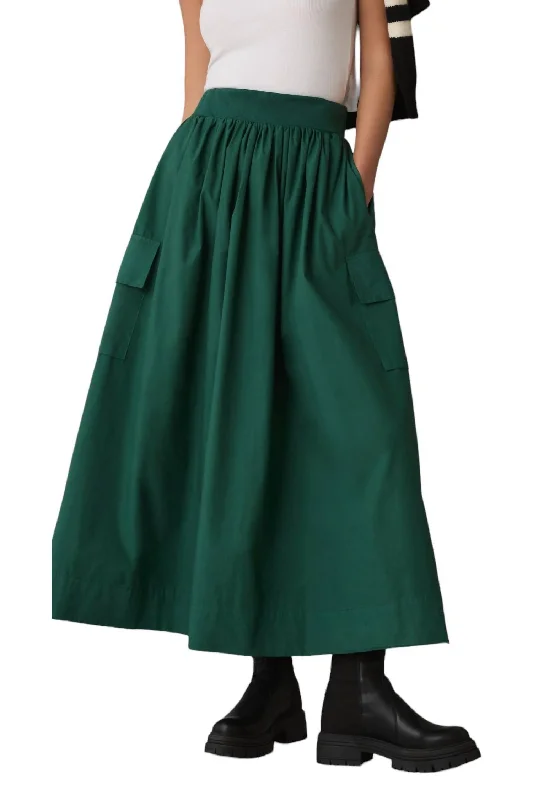 indigo A-line skirts modern -Cargo Skirt In Rainforest