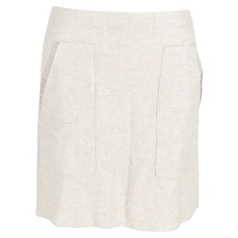 olive silk skirts luxurious -Emporio Armani Suit Mini Skirt in Cream Linen