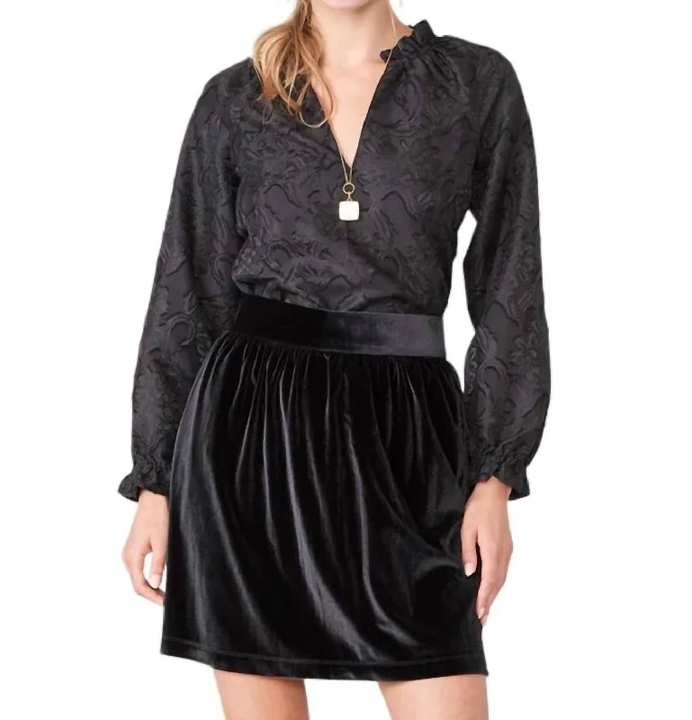 taupe mini skirts bold -Gianna Stretch Velvet Skirt In Black