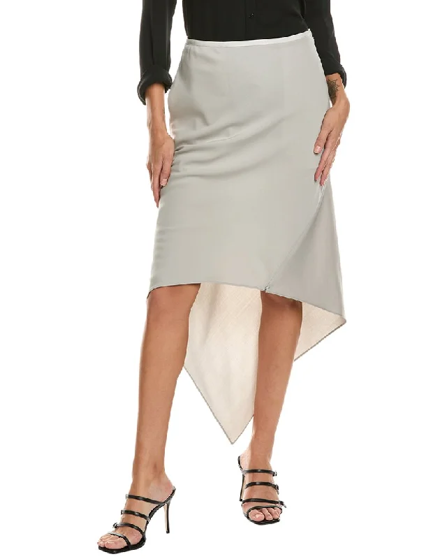 olive maxi skirts sleek -Helmut Lang Wool Scarf Hem Skirt