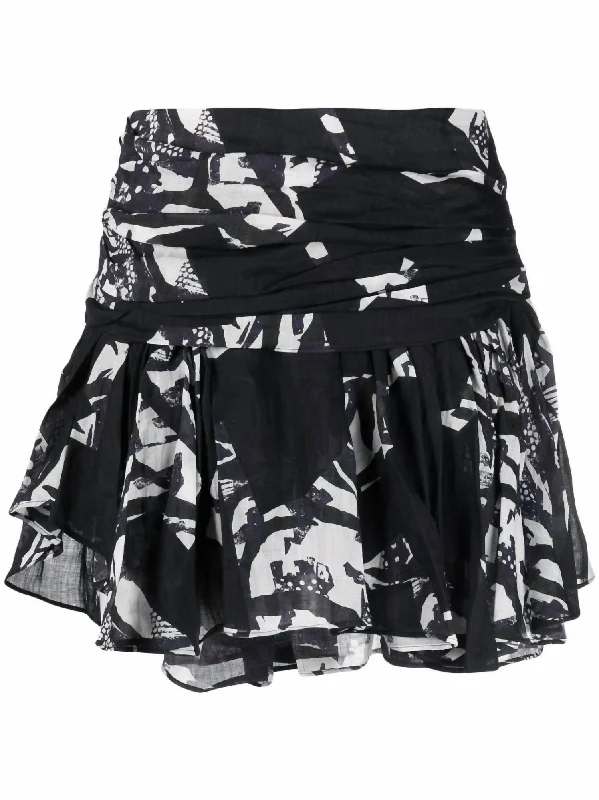 taupe chiffon skirts flowy -Hernan Skirt In Black/navy