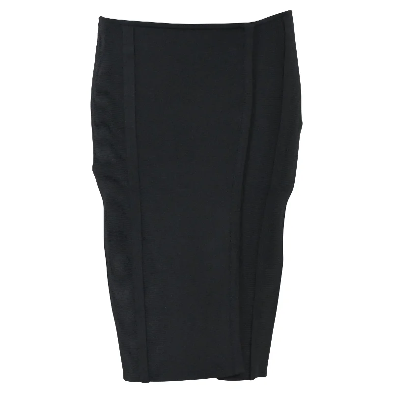 teal maxi skirts for summer -Herve Leger Pencil Skirt in Black Polyester