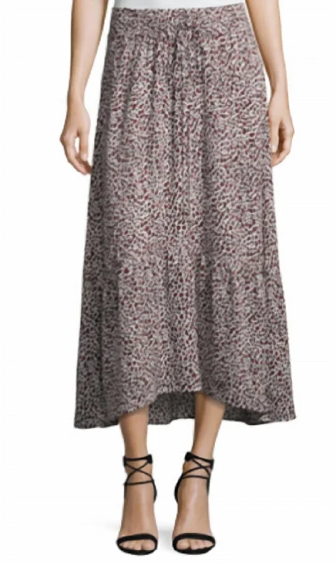 taupe maxi skirts elegant -Holly A-Line Midi Skirt In Eggshell