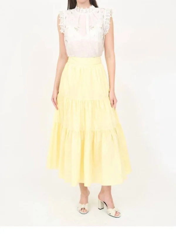 lilac mini skirts modern -Leah Peasant Midi Skirt In Lemon