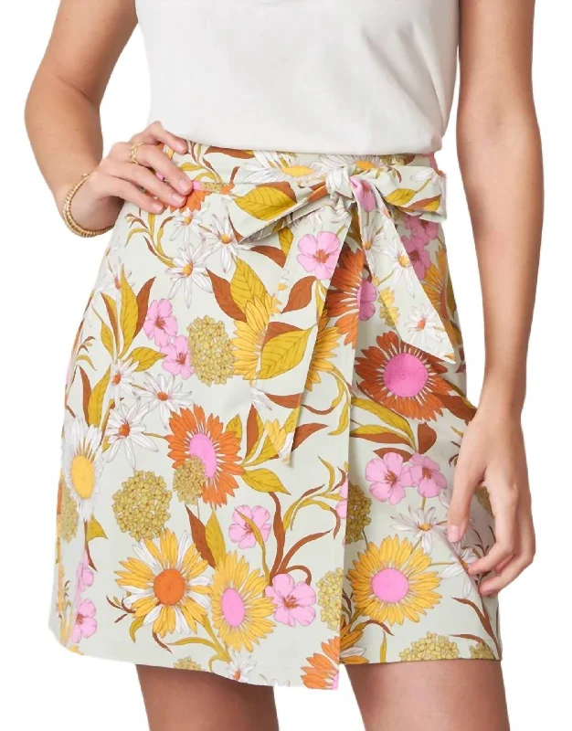 olive pleated skirts stylish -Linden Skirt Heywards Rate In Gerber Daisies