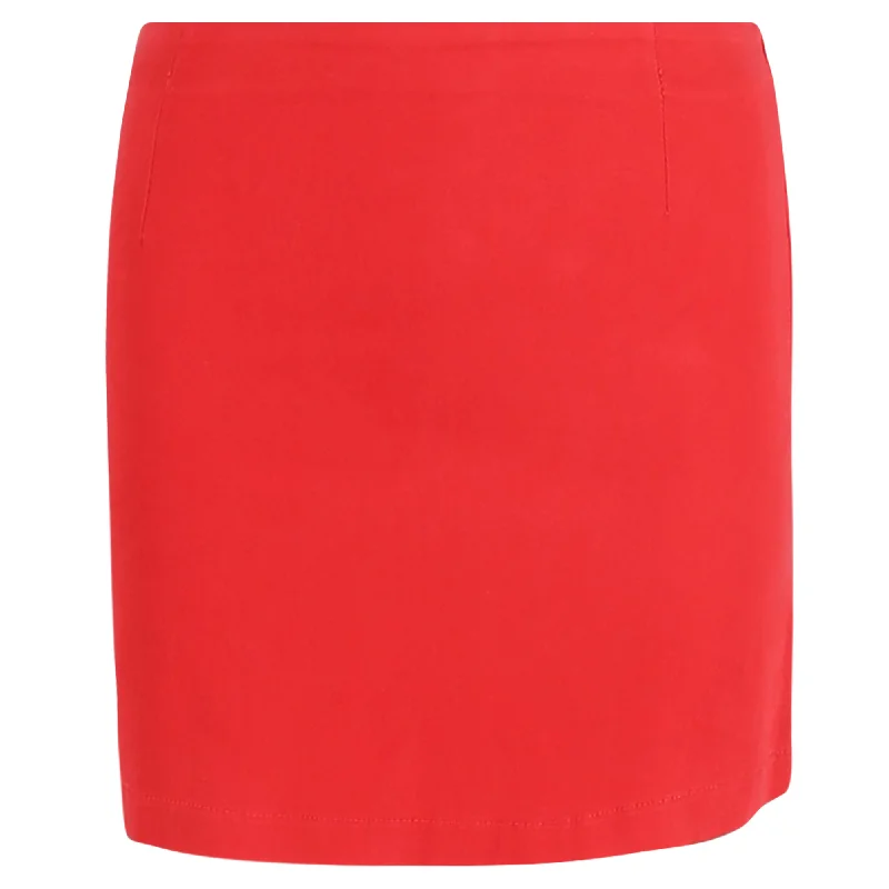 indigo tiered skirts boho -Moschino Panel Mini Skirt in Red Cotton and Blue Denim