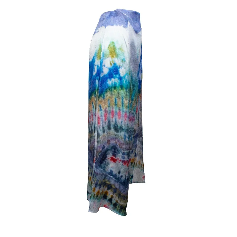 lilac pleated skirts cute -Multicolored Tie Dye Wrap Skirt