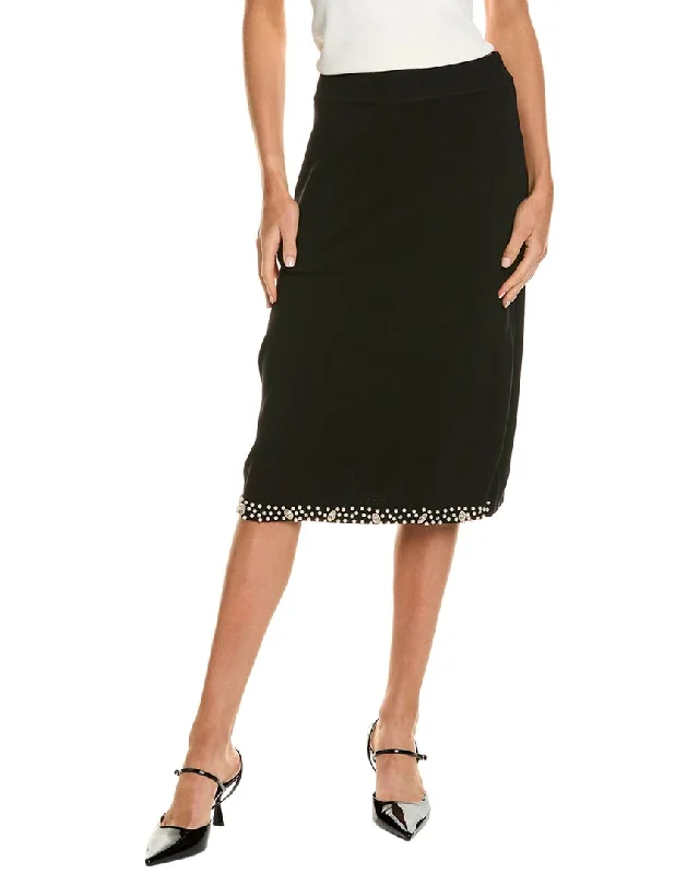 indigo A-line skirts modern -Nanette Nanette Lepore Embellished Sweater Skirt