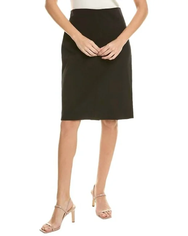 sage pencil skirts polished -Seamed Front Pencil Skirt In Black