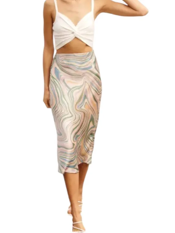 lilac maxi skirts stylish -So Fresh A Line Midi Skirt In Green Marble