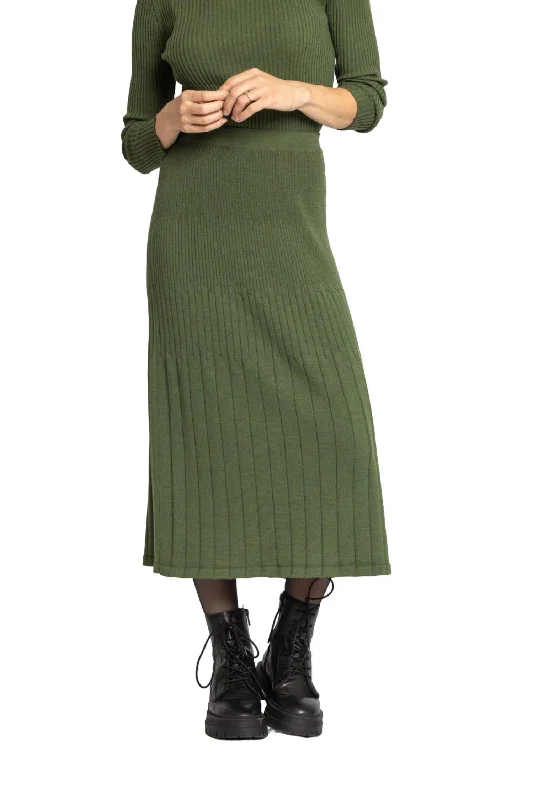 sage denim skirts modern -Solid Skirt In Green