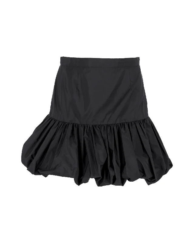 navy high waisted skirts chic -Stella McCartney Bubble Skirt in Black Silk