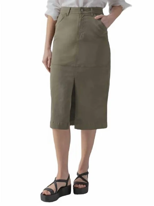 coral high waisted skirts stylish -Triple Threat Skirt In Burnt Olive