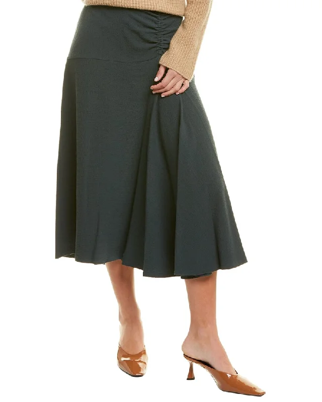 heather grey mini skirts trendy -Vince Ruched Asymmetric Midi Skirt