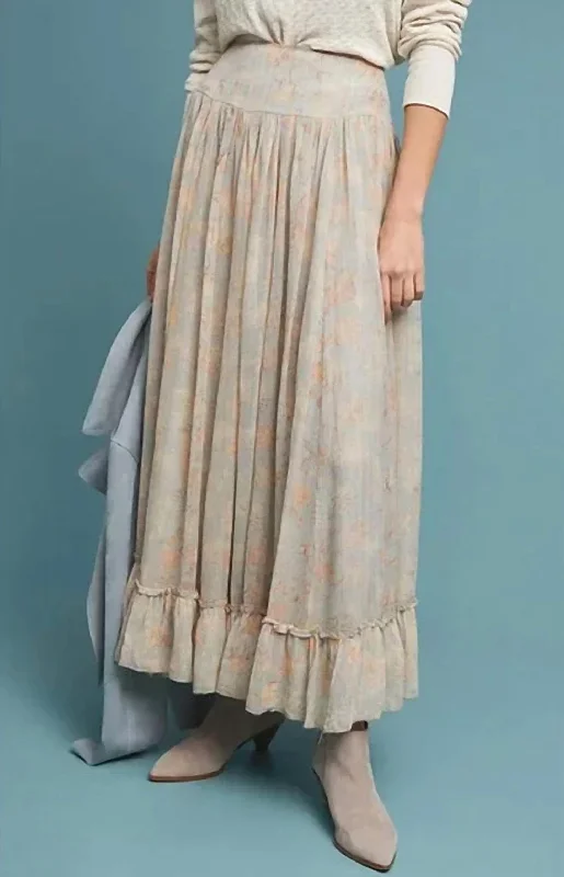 teal silk skirts flowy -Whispered Skirt In Sky